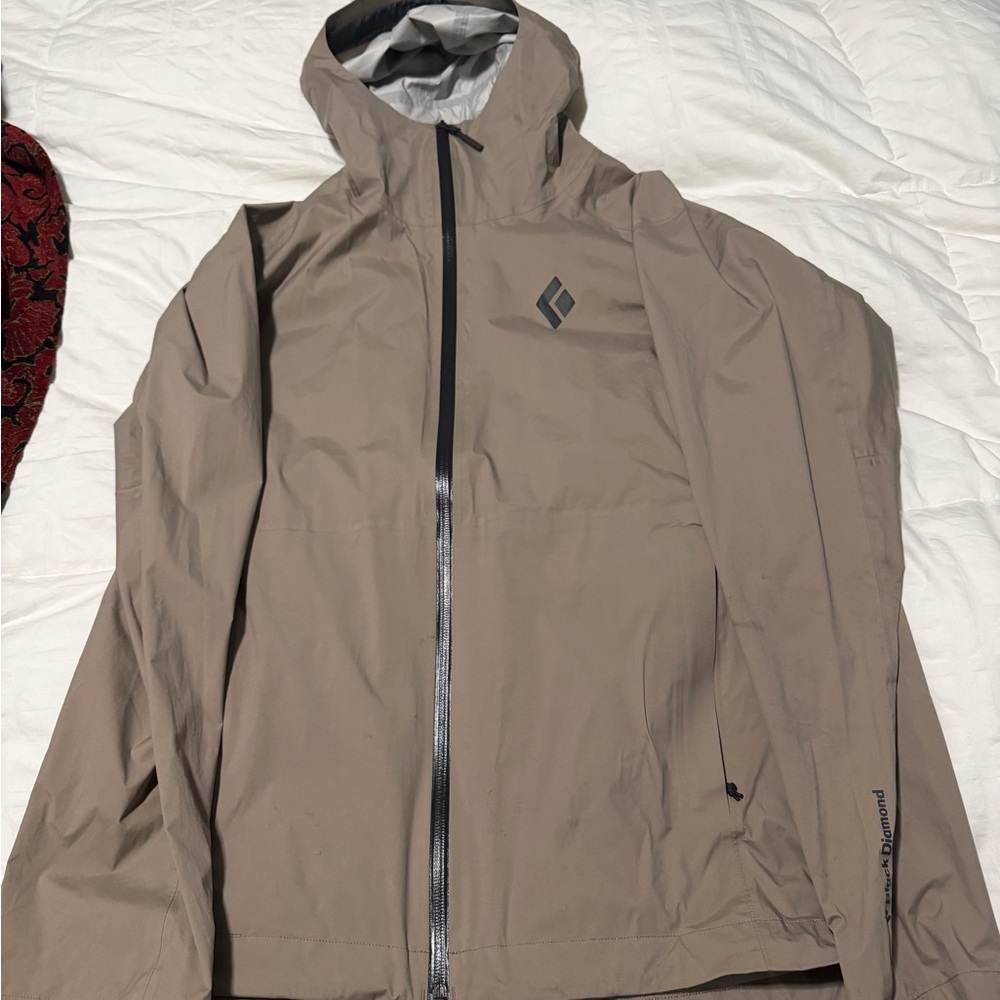 Black Diamond Men's Hooded Rain Shell - Taupe Brown